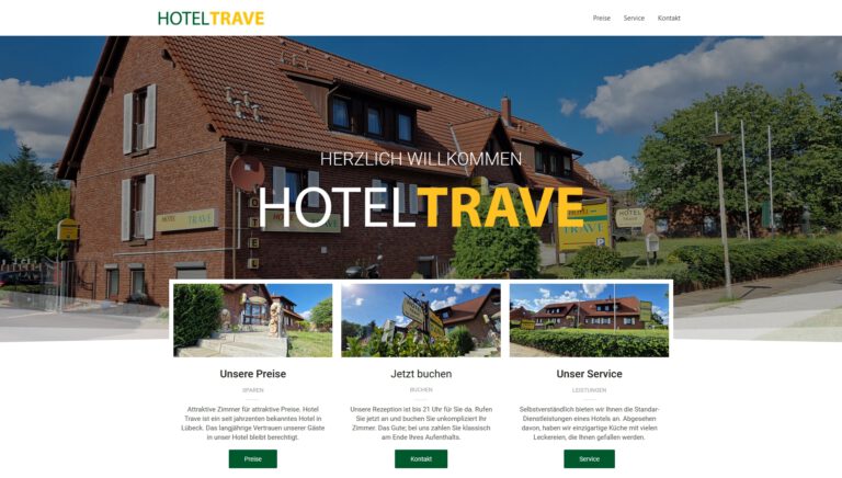 Hotel Trave Lübeck Webauftritt